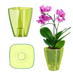 Gėlių vazono Orchidėjų dangtis Gėlių stovas Plastikinės gėlės 12cm Green Kadax kaina ir informacija | Vazonai | pigu.lt