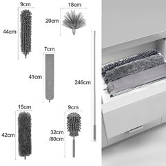 DexXer teleskopinis dulkių šepetys su penkiais priedais kaina ir informacija | Valymo reikmenys ir priedai | pigu.lt