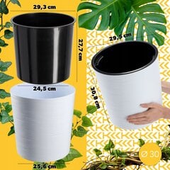 Gėlių vazonas Gėlių vazonas Eco Cover Baltas 30cm kaina ir informacija | Vazonai | pigu.lt