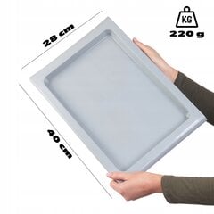 Virtuvinis padėklas, Plastikinis padėklas padavėjui, baras, didelis, pilkas, 40x28cm kaina ir informacija | Virtuvės įrankiai | pigu.lt