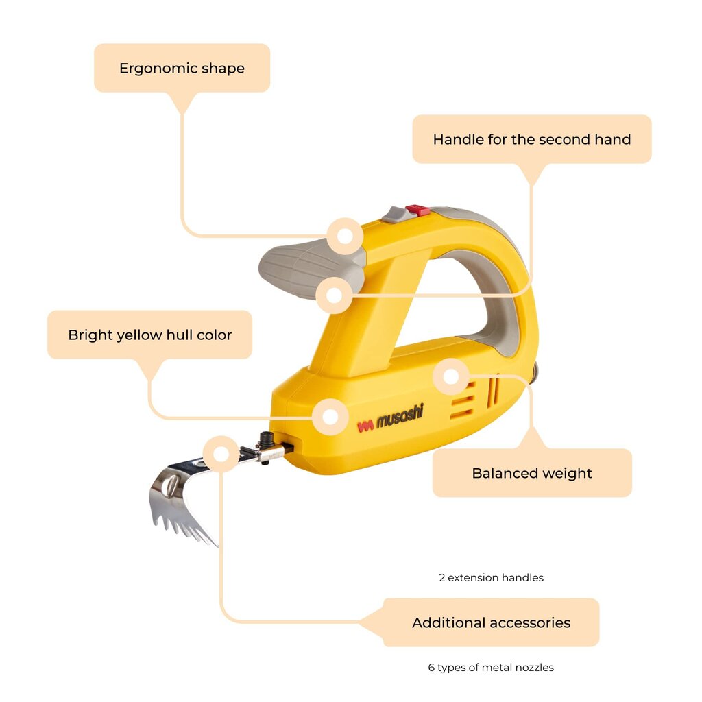 Elektrinis ravėjimo aparatas Musashi Easy Weeding WE-700 kaina ir informacija | Sodo įrankiai | pigu.lt