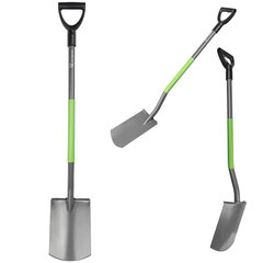 Kadax Shovel Tiesus Kastuvas 120 cm Metalinis sodas Ergonomiškas kietas kaina ir informacija | Sodo įrankiai | pigu.lt