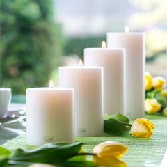 Qult Farluce Trend - žvakės formos arbatos žvakių laikiklis baltas Ø 8 cm H 9, 12, 15, 18 cm - 4 žvakių rinkinys kaina ir informacija | Žvakės, Žvakidės | pigu.lt