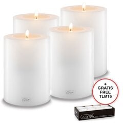 Qult Farluce Trend - žvakės formos arbatos žvakių laikiklis baltas Ø 10 cm H 15 cm - 4 žvakių rinkinys kaina ir informacija | Žvakės, Žvakidės | pigu.lt