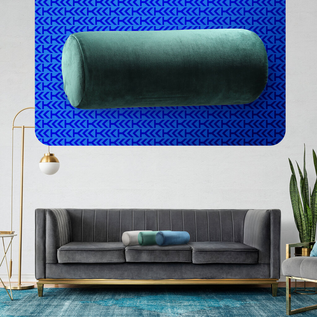 Ritininė pagalvė 40x15cm Dekoratyvinė Veliūrinė Žalia kaina ir informacija | Pagalvės | pigu.lt