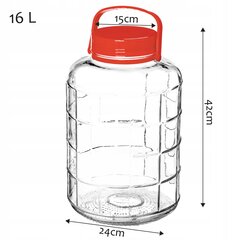 Stiklainis 16L Stiklinis indelis kopūstams marinuoti agurkams ir konservams kaina ir informacija | Konservavimo indai ir  priedai | pigu.lt