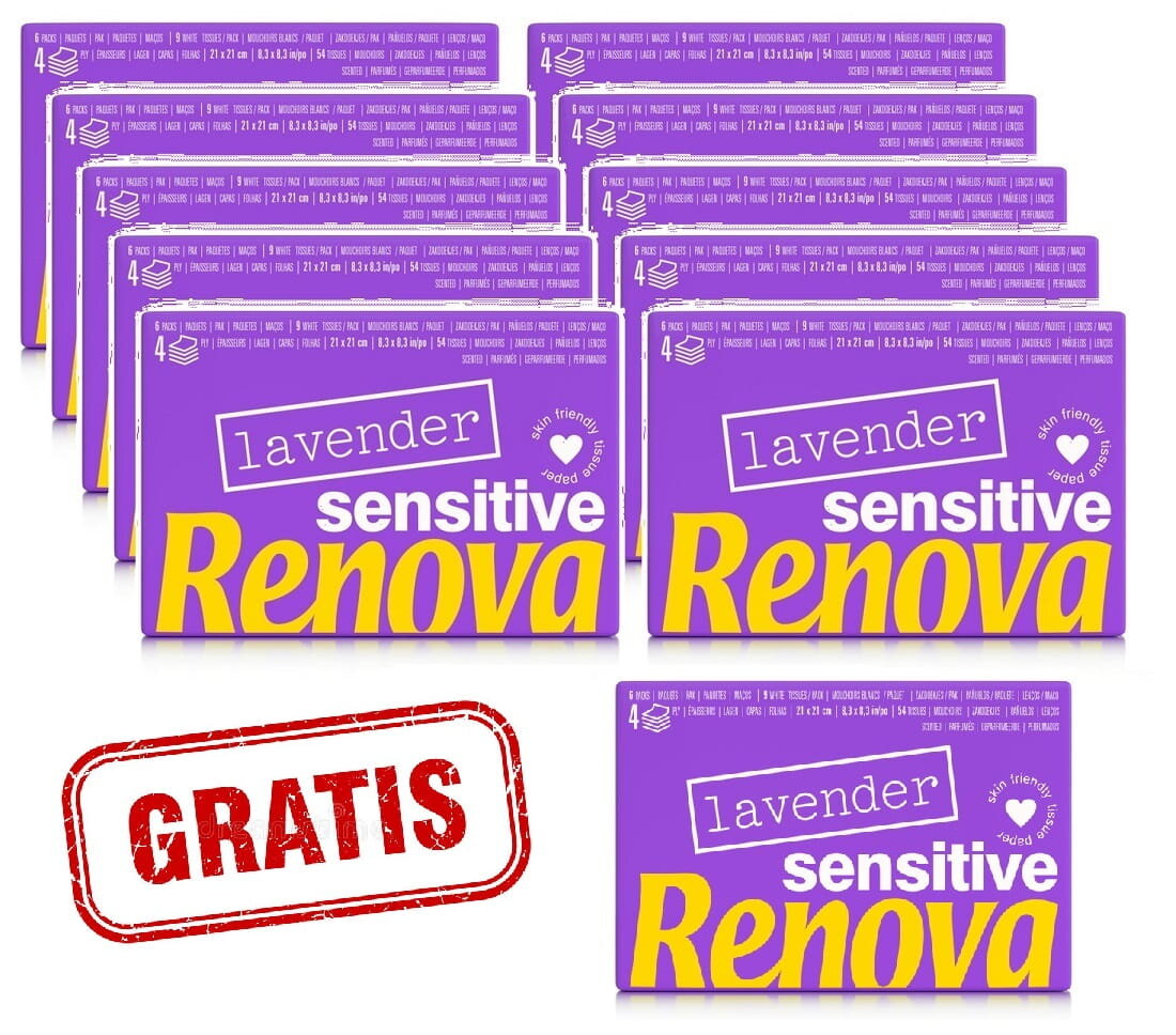 10x "Renova" levandų 6x9 + gratis servetėlės kaina ir informacija | Tualetinis popierius, popieriniai rankšluosčiai | pigu.lt