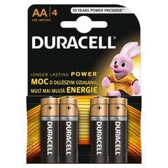 Батарейки DURACELL AA LR06 4шт. цена и информация | Батарейки | pigu.lt