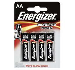 Baterijos Energizer Alkaline Power, AA (LR6), 4vnt. kaina ir informacija | Energizer Dviračių priedai ir aksesuarai | pigu.lt