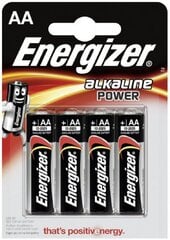 Baterijos Energizer Alkaline Power, AA (LR6), 4vnt. kaina ir informacija | Elementai | pigu.lt