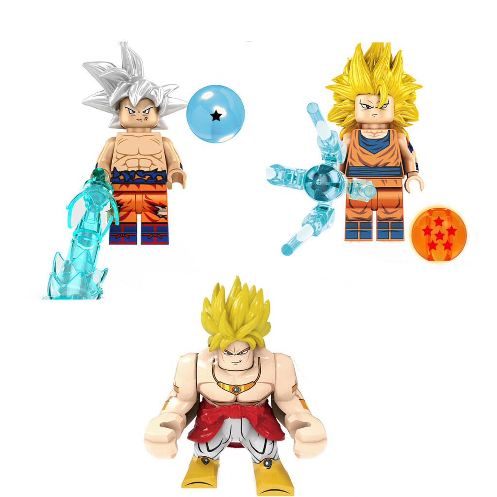 Konstruktorius Dragon Ball Son Goku figūrėlė HeroBricks, 3vnt, 8cm kaina ir informacija | Konstruktoriai ir kaladėlės | pigu.lt