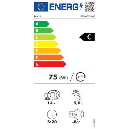 Bosch SMV4ECX10E kaina ir informacija | Indaplovės | pigu.lt