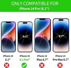 FYYY 4 vienetai grūdinto stiklo su aplikatoriumi "iPhone 14 Pro 6,1" kaina ir informacija | Apsauginės plėvelės telefonams | pigu.lt