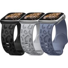 3 "Panther" silikoninių apyrankių rinkinys, skirtas "Apple Watch" 42 mm laikrodžiui kaina ir informacija | Išmaniųjų laikrodžių ir apyrankių priedai | pigu.lt