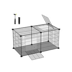 Клетка для животных Songmics, 82 x 41 x 41 см, черная цена и информация | Переноски, сумки | pigu.lt