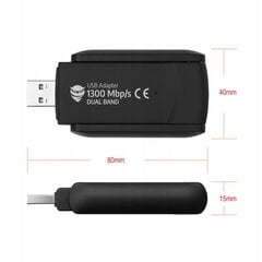 WI-FI adapteris USB 3.0,1300Mbps kaina ir informacija | Adapteriai, USB šakotuvai | pigu.lt