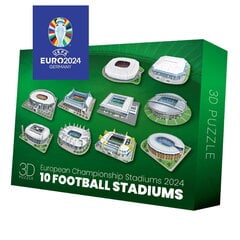 10 futbolo stadionų EURO 2024 - 3D dėlionė, 218 dalių kaina ir informacija | Stalo futbolas | pigu.lt