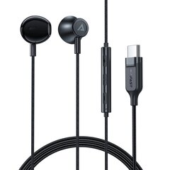 Acefast L2 in-ear headphones with USB-C connector, microphone and remote control 1.2 m - black цена и информация | Наушники | pigu.lt