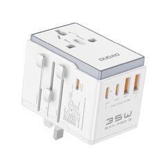 Dudao A35Pro 35W EU | UK | AUS | US | JP travel adapter 3x USB-C 2x USB-A - white цена и информация | Зарядные устройства для телефонов | pigu.lt