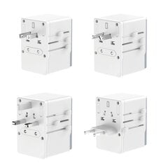 Dudao A65Pro 65W EU | US | JP | AUS | UK travel adapter 2x USB-C 2x USB-A - white цена и информация | Зарядные устройства для телефонов | pigu.lt