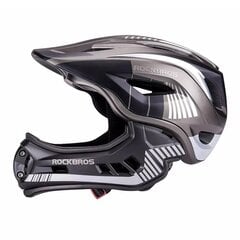 Rockbros TT-32SBTG-L children&#39;s bicycle helmet with removable chinbar, size L - gray kaina ir informacija | Krepšinio kamuoliai | pigu.lt