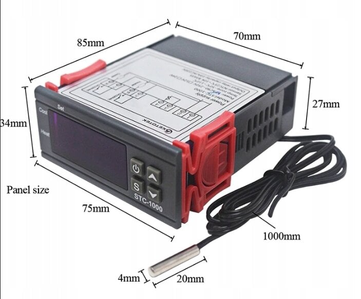 Termostatas STC-1000, 230V цена и информация | Laikmačiai, termostatai | pigu.lt