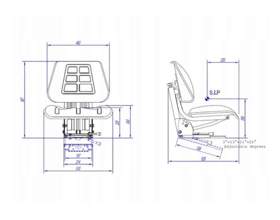 PVC sėdynė, mechaniškai spyruoklinė, TS21000GP, gopart kaina ir informacija | Sodo technikos dalys | pigu.lt