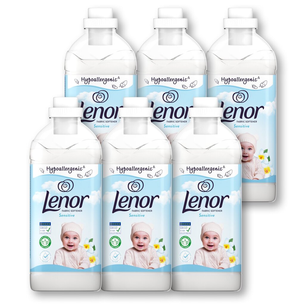 Lenor audinių minkštiklis Sensitive, 9,6 l , 6vnt цена и информация | Skalbimo priemonės | pigu.lt