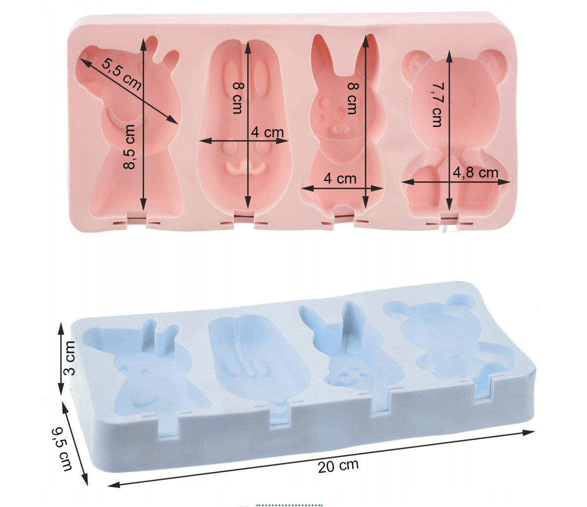 IcePop silikoninė ledų formelė, 21x9.5 cm kaina ir informacija | Virtuvės įrankiai | pigu.lt