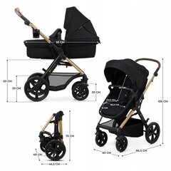 Универсальная коляска Kinderkraft Moov 2 3in1, Pure Black цена и информация | Коляски | pigu.lt