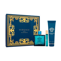 Kūno priežiūros rinkinys Versace Eros vyrams: tualetinis vanduo 100 ml + mini tualetinis vanduo 10 ml + dušo želė 150 ml цена и информация | Мужские духи | pigu.lt