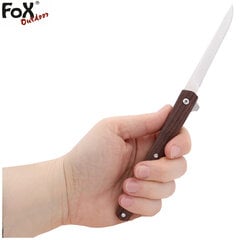 Kelioninis sulankstomas peilis, Slim Wooden Handle, Fox Outdoor kaina ir informacija | Mechaniniai įrankiai | pigu.lt