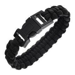 Išgyvenimo apyrankė Paracord Badger Outdoor 550, juoda BO-PB-BLK цена и информация | Женские браслеты | pigu.lt