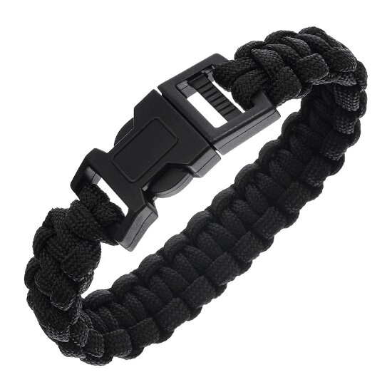 Išgyvenimo apyrankė Paracord Badger Outdoor 550, juoda BO-PB-BLK цена и информация | Apyrankės moterims | pigu.lt