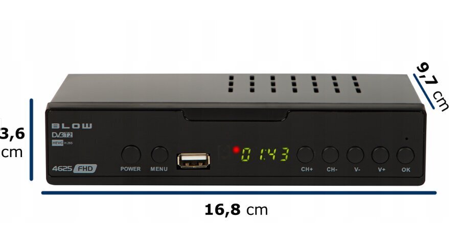 Tuner DVB-T2 Blow 4625FHD kaina ir informacija | TV imtuvai | pigu.lt