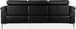 Trivietė sofa reglaineris Loft24 Lund, juoda kaina ir informacija | Sofos | pigu.lt