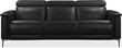 Trivietė sofa reglaineris Loft24 Lund, juoda kaina ir informacija | Sofos | pigu.lt