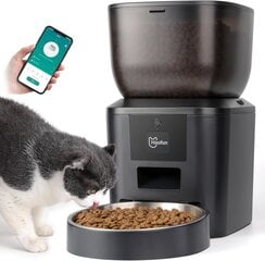 Automatinė kačių šėrykla, juoda kaina ir informacija | Dubenėliai, dėžės maistui | pigu.lt