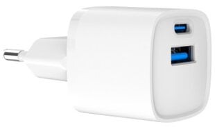 Lādētājs Gembird USB Type-C + USB Type-A White цена и информация | Зарядные устройства для телефонов | pigu.lt