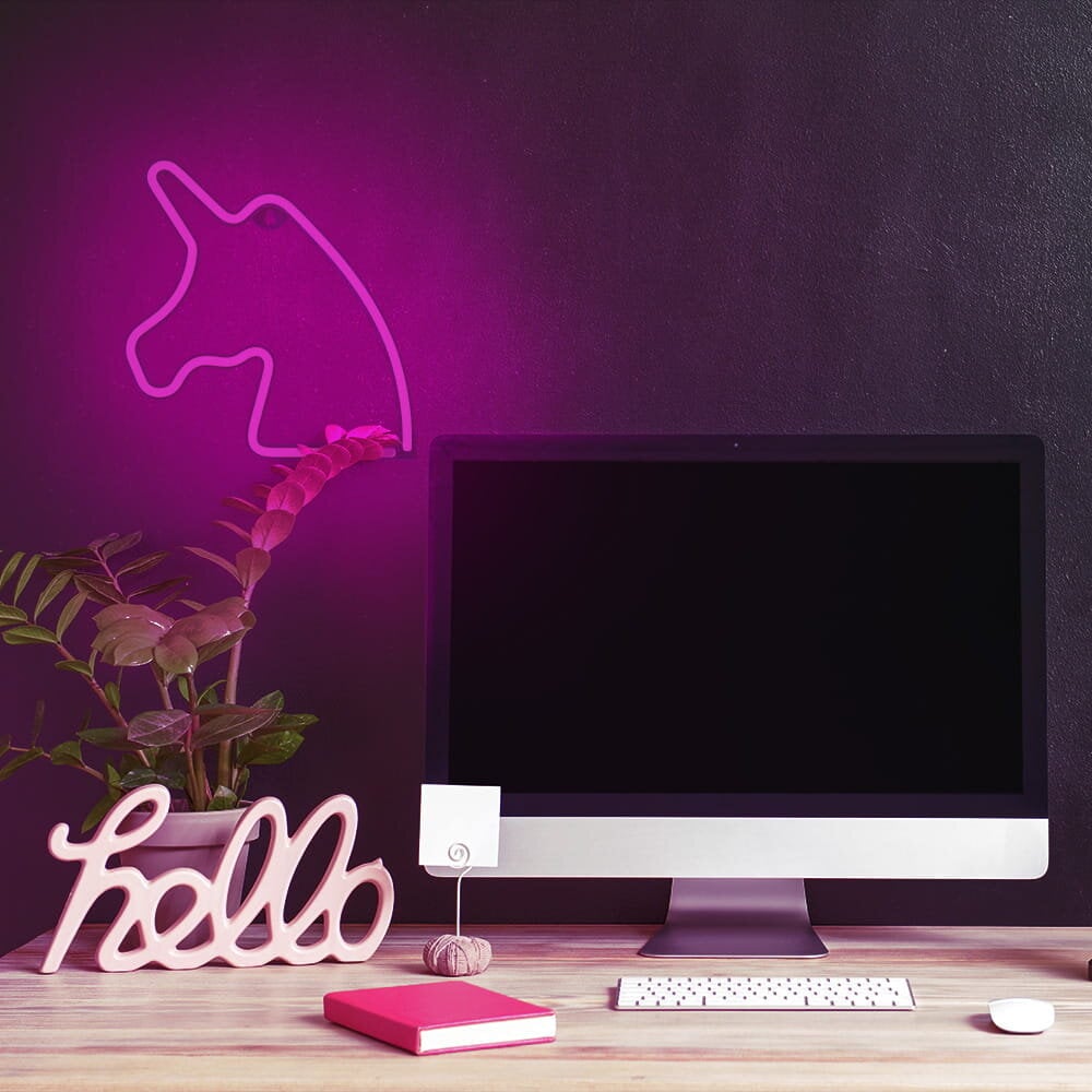 Neoninis LED ONE rožinis šikšnosparnis + USB FLNEO1 Forever Light kaina ir informacija | LED juostos | pigu.lt