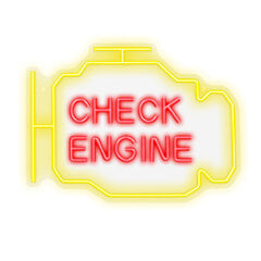 Neoninis PLEXI LED CHECK ENGINE geltonas raudonas NNE21 Neolia kaina ir informacija | LED juostos | pigu.lt