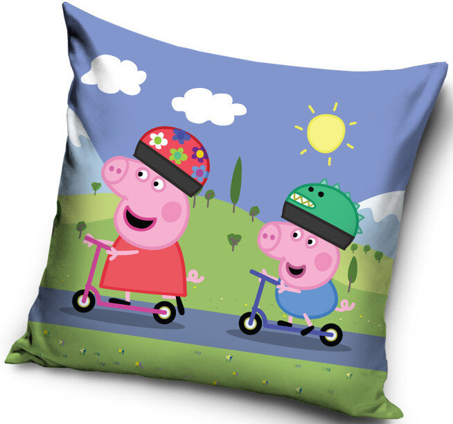 Vaikiškas dekoratyvinės pagalvėlės užvalkalas Peppa Pig, 40x40 cm цена и информация | Dekoratyvinės pagalvėlės ir užvalkalai | pigu.lt