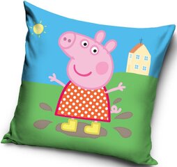 Vaikiškas dekoratyvinės pagalvėlės užvalkalas Peppa Pig Mud, 40x40 cm kaina ir informacija | Dekoratyvinės pagalvėlės ir užvalkalai | pigu.lt