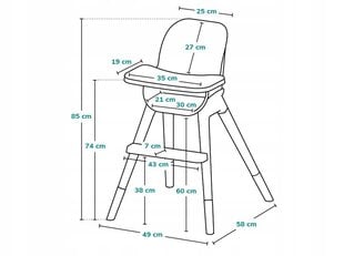Lionelo medinė maitinimo kėdutė Koen 2in1, gray kaina ir informacija | Maitinimo kėdutės | pigu.lt