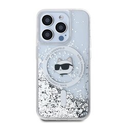 Karl Lagerfeld KLHMP15LLGCHSGH iPhone 15 Pro 6.1" hardcase transparent Liquid Glitter Choupette Head Magsafe цена и информация | Чехлы для телефонов | pigu.lt