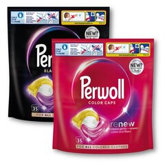 Perwoll plovimo priemonė Renew Caps Color, 35 x 13,5g + Perwoll Renew Black Caps, 472,5 g, 35 plovimai kaina ir informacija | Skalbimo priemonės | pigu.lt