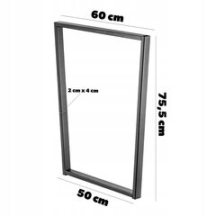 2x Metalinės stalo kojos Loft Trapecijos formos pramoniniam stalui 60x75 cm kaina ir informacija | Kosmetiniai staliukai | pigu.lt