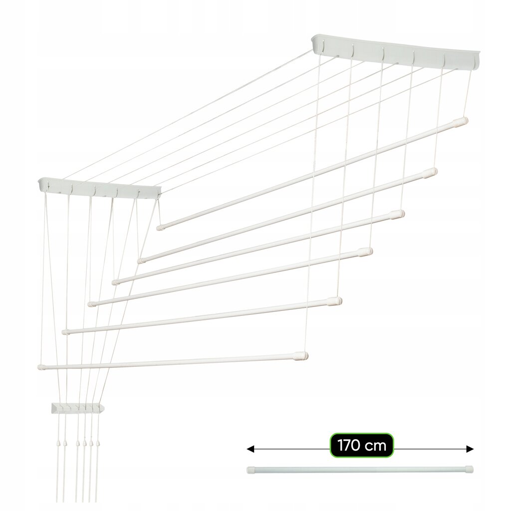 Vonios lubų skalbinių džiovintuvas, 170 cm kaina ir informacija | Skalbinių džiovyklos ir aksesuarai | pigu.lt