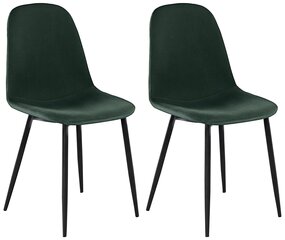 2-jų valgomojo kėdžių komplektas Loft24 Miller, žalias kaina ir informacija | Virtuvės ir valgomojo kėdės | pigu.lt
