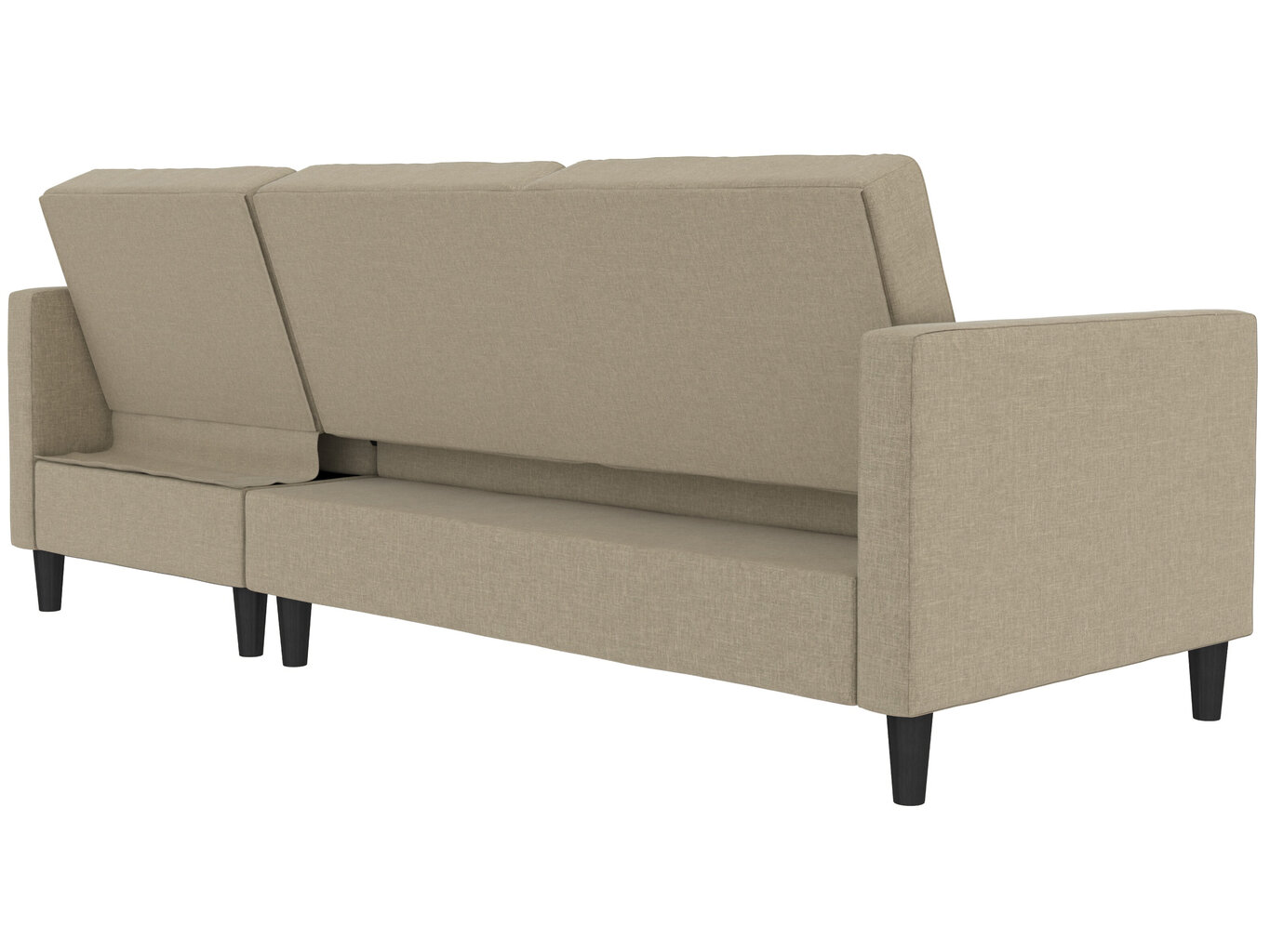 Trivietė sofa-lova Dorel Home Presley, ruda kaina ir informacija | Sofos | pigu.lt